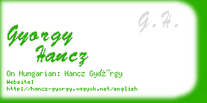 gyorgy hancz business card